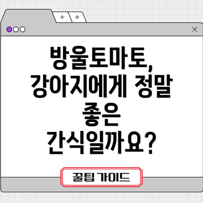 방울토마토, 강아지에게 정말 좋은 간식일까요?