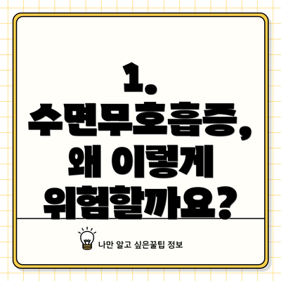 1. 수면무호흡증, 왜 이렇게 위험할까요?