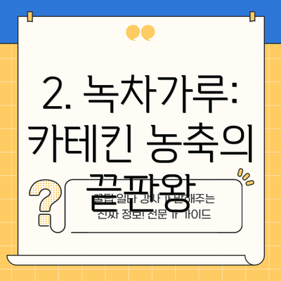 2. 녹차가루: 카테킨 농축의 끝판왕