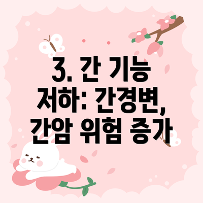 3. 간 기능 저하: 간경변, 간암 위험 증가