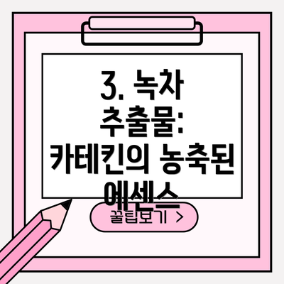 3. 녹차 추출물: 카테킨의 농축된 에센스