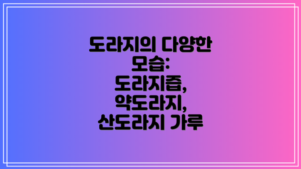 도라지의 다양한 모습: 도라지즙, 약도라지, 산도라지 가루