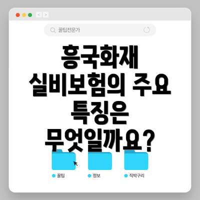 흥국화재 실비보험의 주요 특징은 무엇일까요?