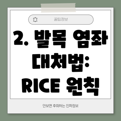 2. 발목 염좌 대처법: RICE 원칙