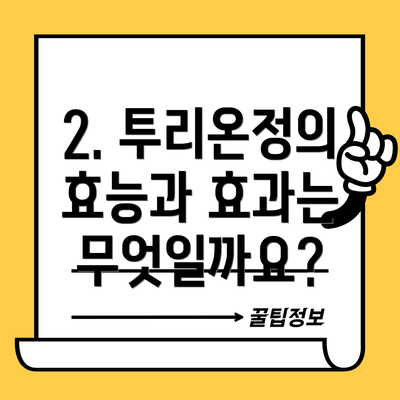 2. 투리온정의 효능과 효과는 무엇일까요?