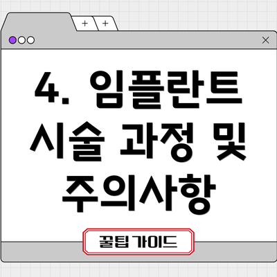 4. 임플란트 시술 과정 및 주의사항