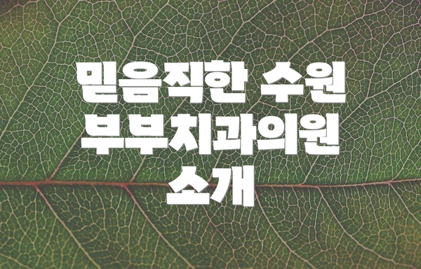 믿음직한 수원 부부치과의원 소개