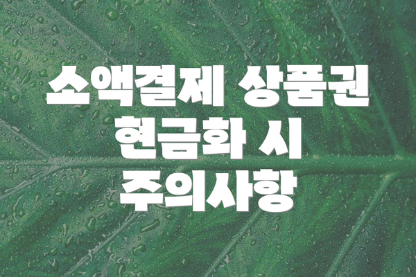 소액결제 상품권 현금화 시 주의사항