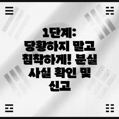 1단계: 당황하지 말고 침착하게! 분실 사실 확인 및 신고