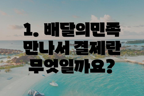 1. 배달의민족 만나서 결제란 무엇일까요?