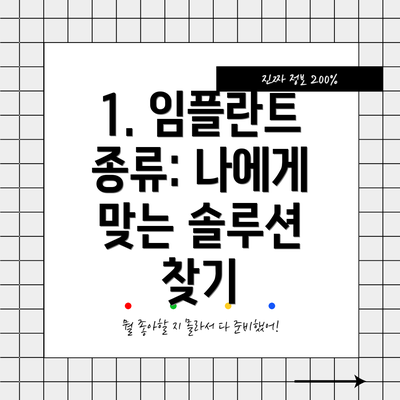 1. 임플란트 종류: 나에게 맞는 솔루션 찾기