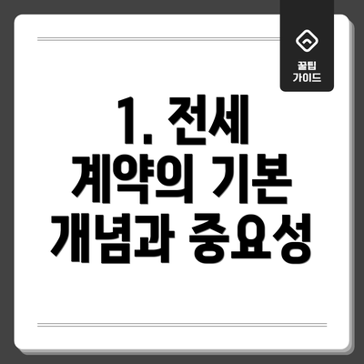 1. 전세 계약의 기본 개념과 중요성
