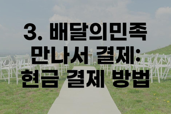 3. 배달의민족 만나서 결제: 현금 결제 방법