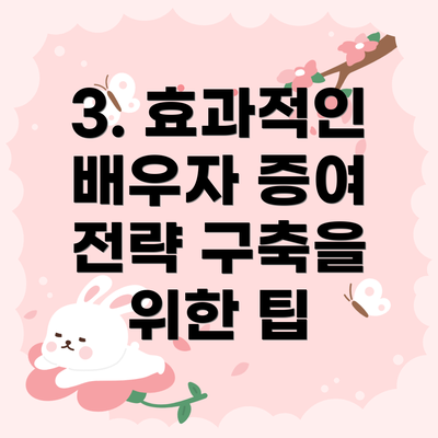 3. 효과적인 배우자 증여 전략 구축을 위한 팁