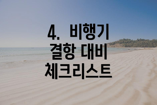4.  비행기 결항 대비 체크리스트