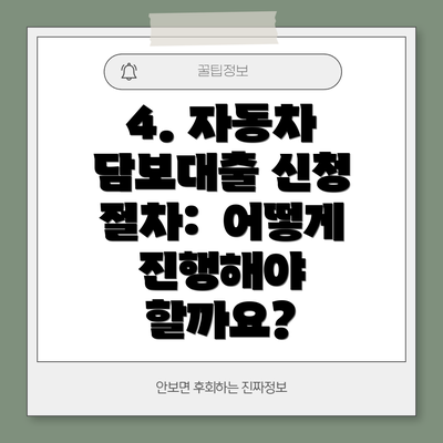 4. 자동차 담보대출 신청 절차:  어떻게 진행해야 할까요?