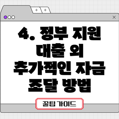 4. 정부 지원 대출 외 추가적인 자금 조달 방법