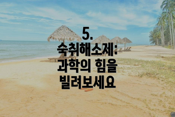 5. 숙취해소제: 과학의 힘을 빌려보세요