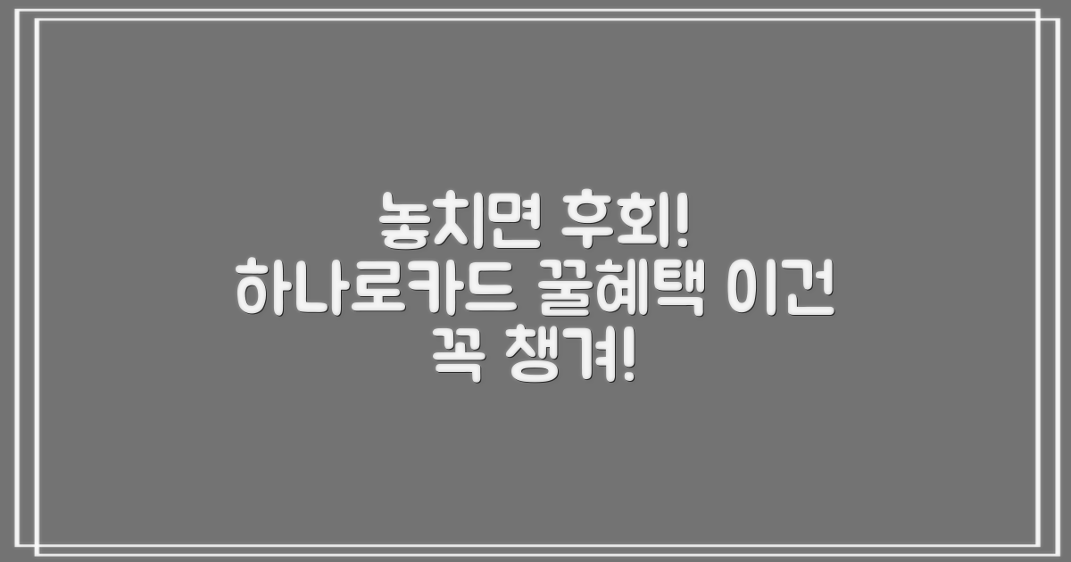 하나로카드, 놓치면 아까운 혜택