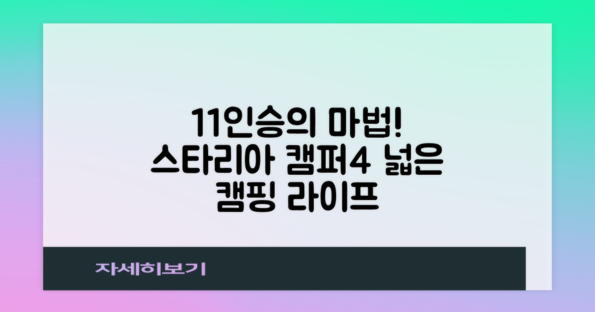 11인승의 놀라운 공간: 스타리아 캠퍼4 11 라운지 캠핑카 활용법