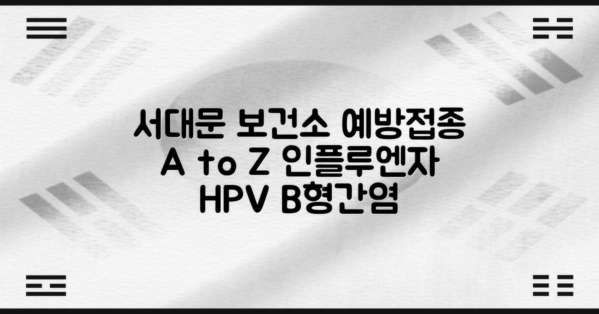 서대문구보건소 예방접종 A to Z: 인플루엔자, HPV, B형간염 접종 완벽 가이드
