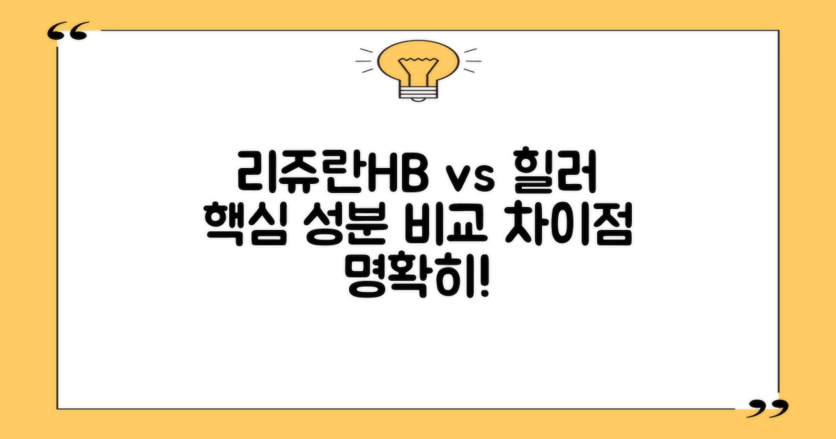 리쥬란HB플러스 vs 힐러: 핵심 성분 비교